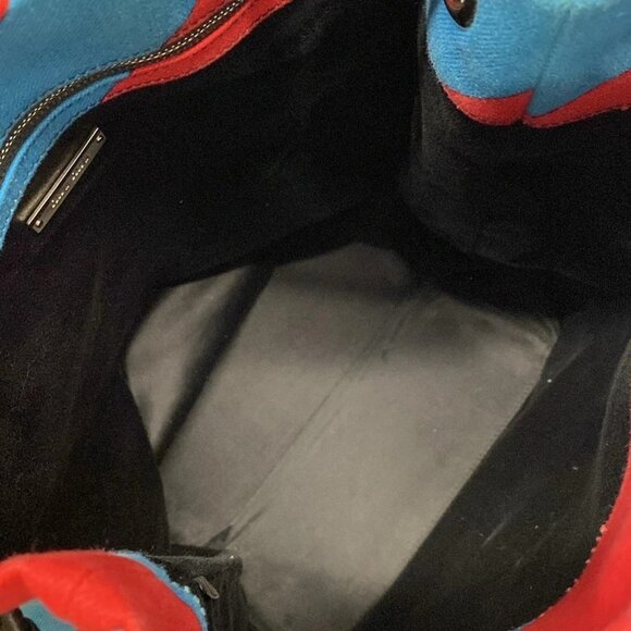 Auth miumiu - 5BZ006 Blue Red Multi Canvas Leather Backpack - Picture 15 of 16